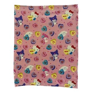 Hello Kitty Cutie KittyCandy Hearts Sweetheart Fleece Throw Blanket